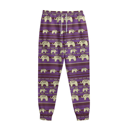 Cute Indian Tribal Elephant Print Sweatpants