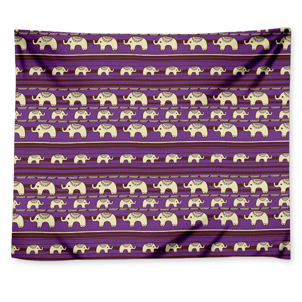 Cute Indian Tribal Elephant Print Tapestry