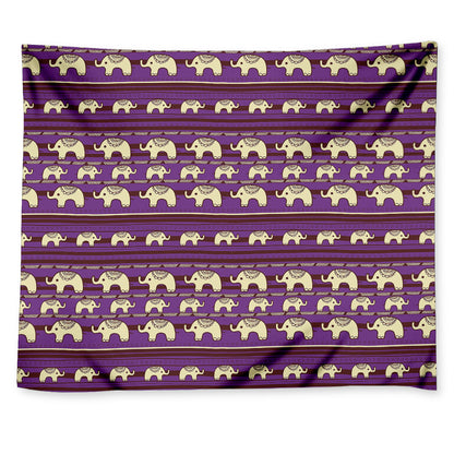 Cute Indian Tribal Elephant Print Tapestry