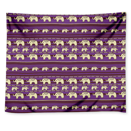 Cute Indian Tribal Elephant Print Tapestry