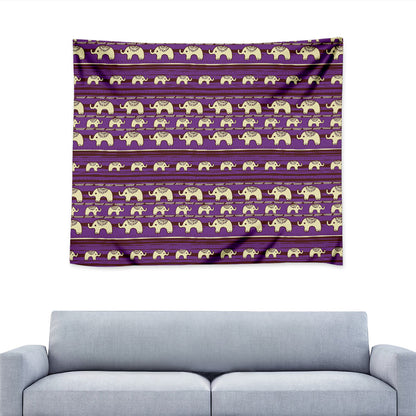 Cute Indian Tribal Elephant Print Tapestry