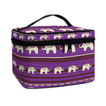 Cute Indian Tribal Elephant Print Travel Makeup Bag