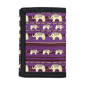 Cute Indian Tribal Elephant Print Trifold Wallet