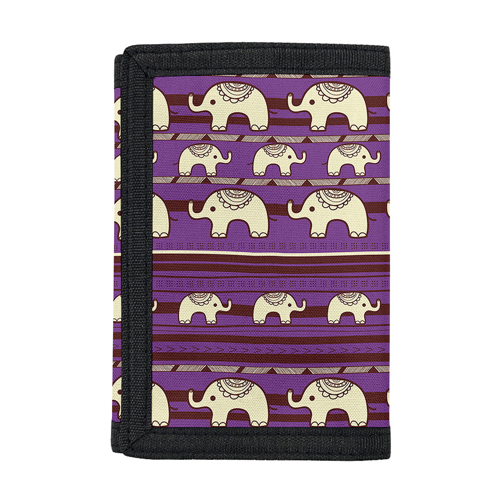 Cute Indian Tribal Elephant Print Trifold Wallet