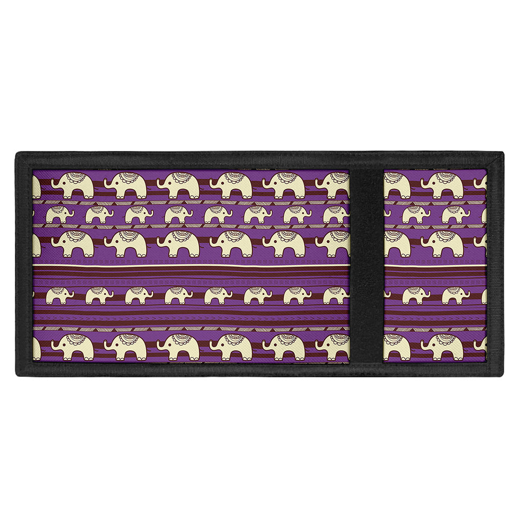 Cute Indian Tribal Elephant Print Trifold Wallet