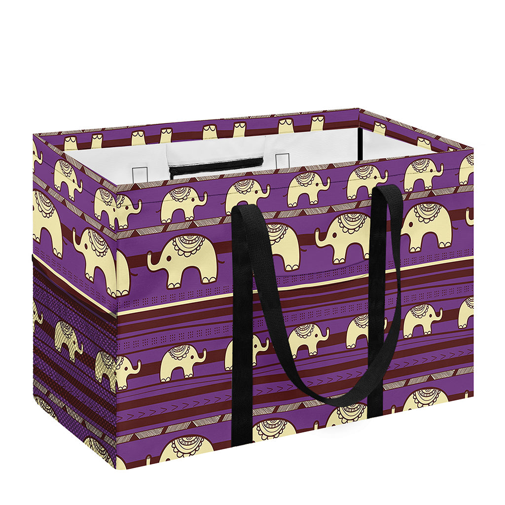 Cute Indian Tribal Elephant Print Utility Tote Bag