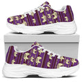 Cute Indian Tribal Elephant Print White Chunky Shoes