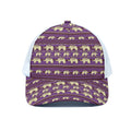 Cute Indian Tribal Elephant Print White Mesh Trucker Hat