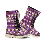 Cute Indian Tribal Elephant Print Winter Boots