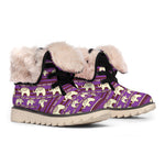 Cute Indian Tribal Elephant Print Winter Boots