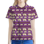 Cute Indian Tribal Elephant Print Women's Polo Shirt