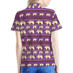 Cute Indian Tribal Elephant Print Women's Polo Shirt