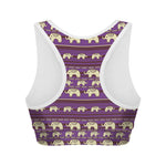 Cute Indian Tribal Elephant Print Women's Sports Bra