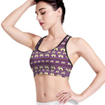 Cute Indian Tribal Elephant Print Women's Sports Bra