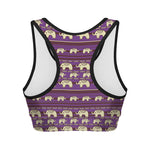 Cute Indian Tribal Elephant Print Women's Sports Bra