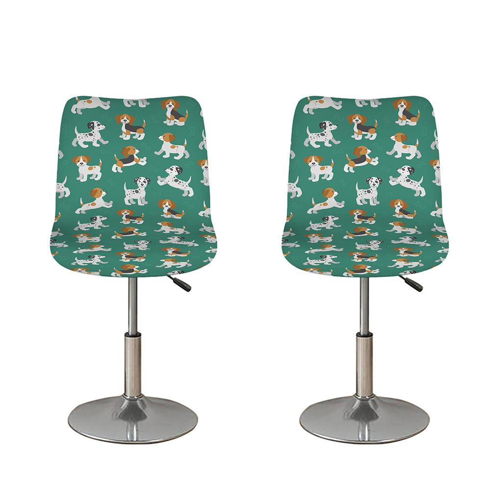Cute Jack Russell Terrier Pattern Print Bar Stool Covers