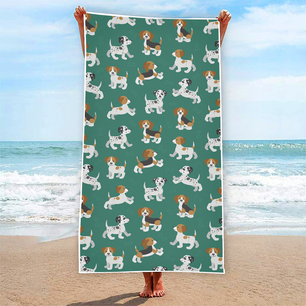 Cute Jack Russell Terrier Pattern Print Beach Towel