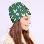 Cute Jack Russell Terrier Pattern Print Beanie