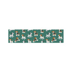 Cute Jack Russell Terrier Pattern Print Bed Runner