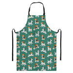 Cute Jack Russell Terrier Pattern Print Bib Apron With Pocket