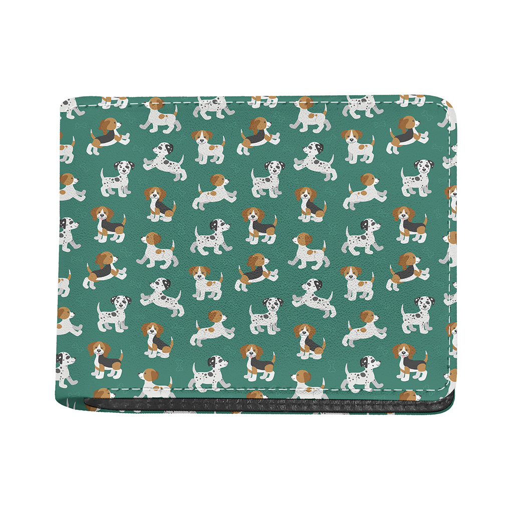 Cute Jack Russell Terrier Pattern Print Bifold Wallet
