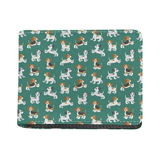Cute Jack Russell Terrier Pattern Print Bifold Wallet