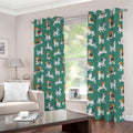 Cute Jack Russell Terrier Pattern Print Dimout Grommet Curtains