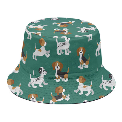 Cute Jack Russell Terrier Pattern Print Bucket Hat