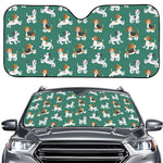 Cute Jack Russell Terrier Pattern Print Car Windshield Sun Shade