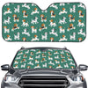 Cute Jack Russell Terrier Pattern Print Car Windshield Sun Shade