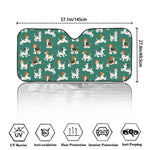 Cute Jack Russell Terrier Pattern Print Car Windshield Sun Shade