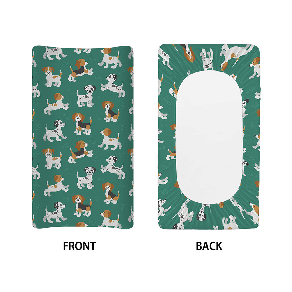 Cute Jack Russell Terrier Pattern Print Changing Pad Cover