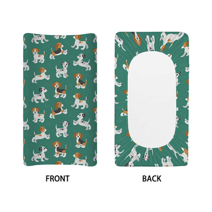 Cute Jack Russell Terrier Pattern Print Changing Pad Cover