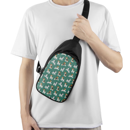 Cute Jack Russell Terrier Pattern Print Chest Bag