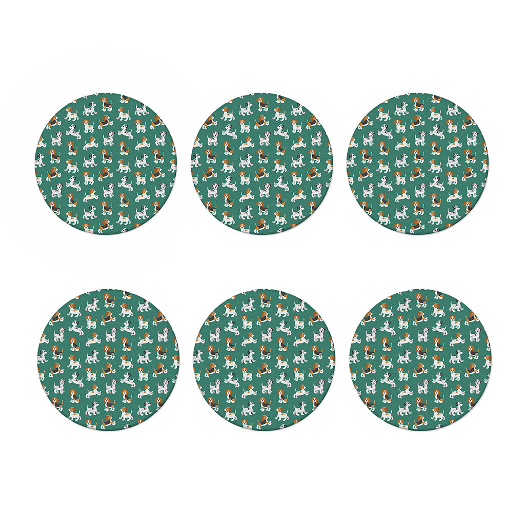 Cute Jack Russell Terrier Pattern Print Coaster Set