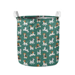 Cute Jack Russell Terrier Pattern Print Collapsible Laundry Basket
