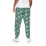 Cute Jack Russell Terrier Pattern Print Cotton Pants