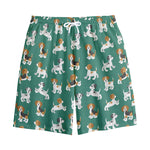 Cute Jack Russell Terrier Pattern Print Cotton Shorts