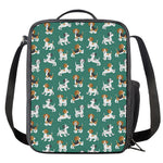 Cute Jack Russell Terrier Pattern Print Crossbody Lunch Bag