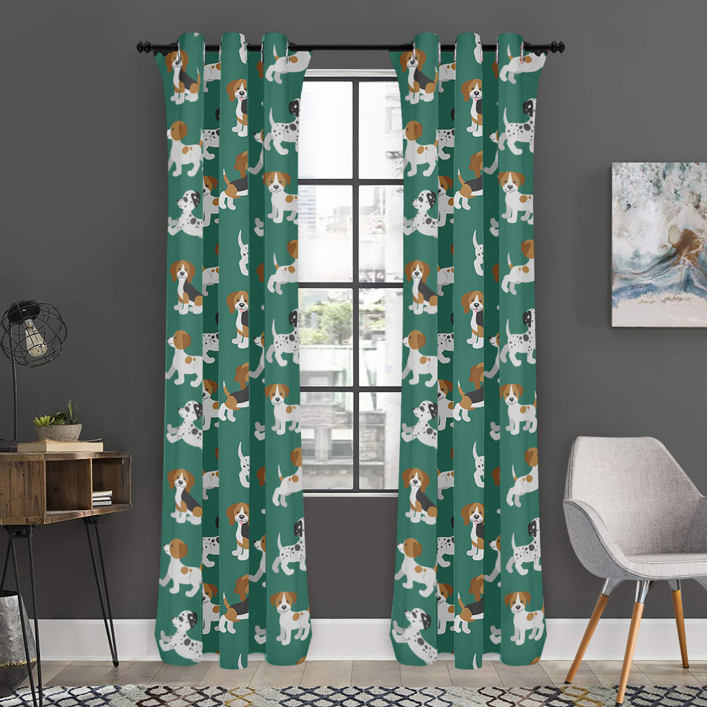 Cute Jack Russell Terrier Pattern Print Curtain