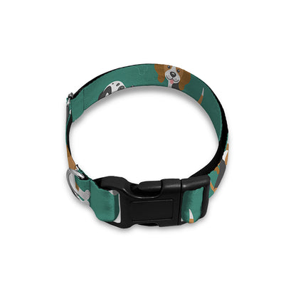 Cute Jack Russell Terrier Pattern Print Dog Collar