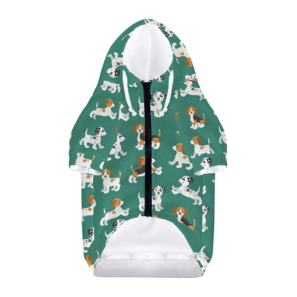 Cute Jack Russell Terrier Pattern Print Dog Zip Up Hoodie