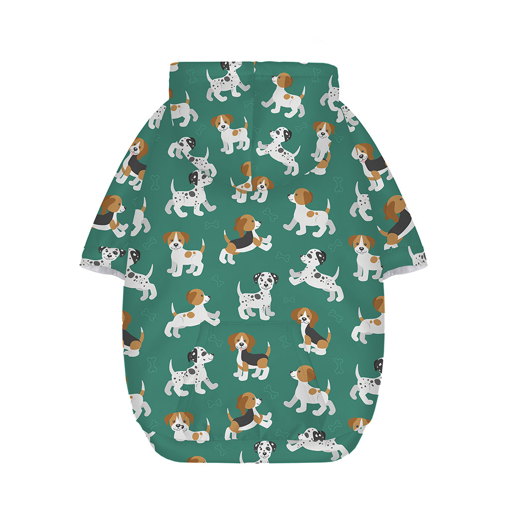 Cute Jack Russell Terrier Pattern Print Dog Zip Up Hoodie