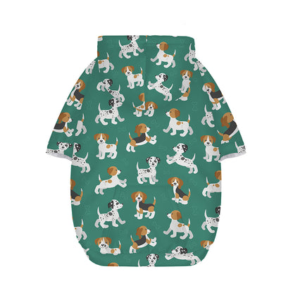 Cute Jack Russell Terrier Pattern Print Dog Zip Up Hoodie