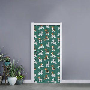 Cute Jack Russell Terrier Pattern Print Door Sticker