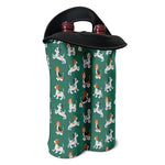 Cute Jack Russell Terrier Pattern Print Double Neoprene Wine Tote