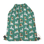 Cute Jack Russell Terrier Pattern Print Drawstring Bag