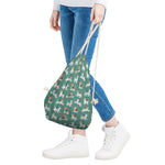 Cute Jack Russell Terrier Pattern Print Drawstring Bag