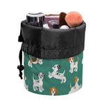 Cute Jack Russell Terrier Pattern Print Drawstring Makeup Bag