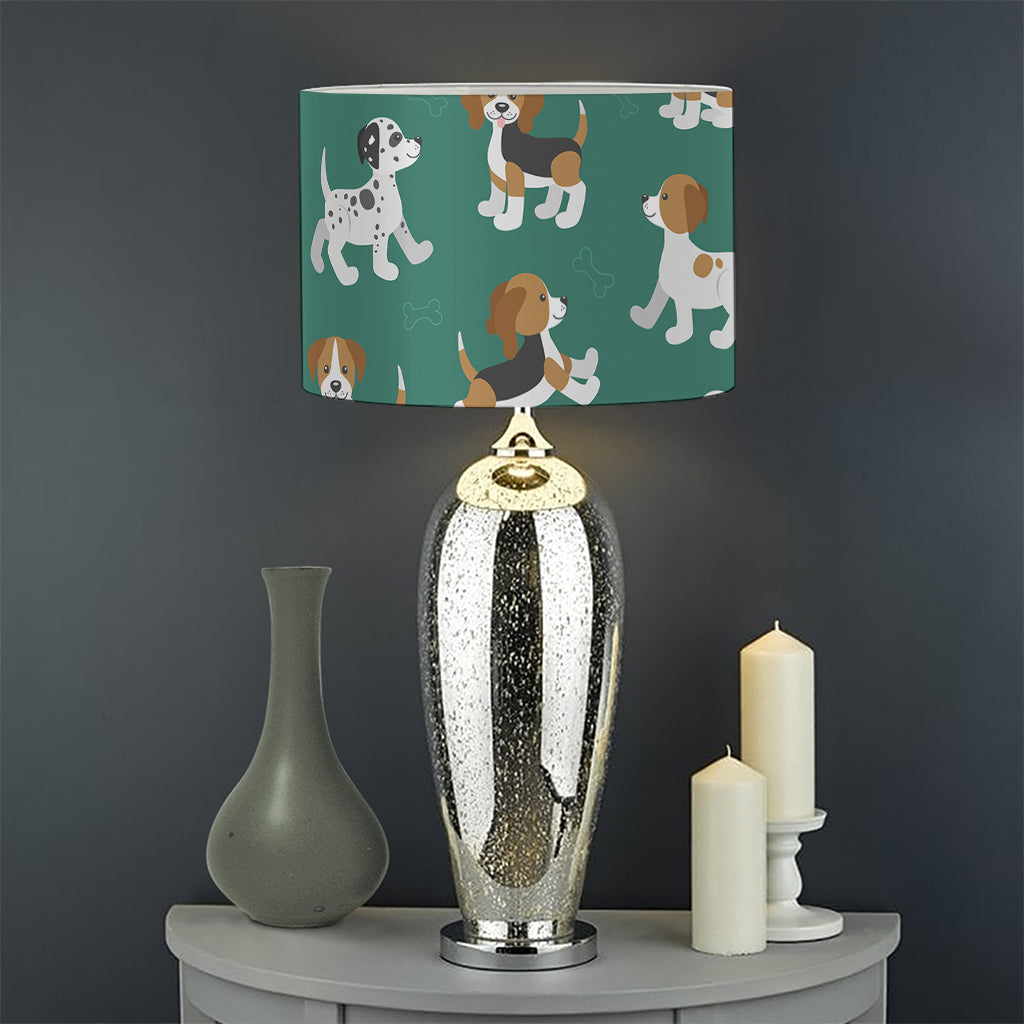 Cute Jack Russell Terrier Pattern Print Drum Lamp Shade